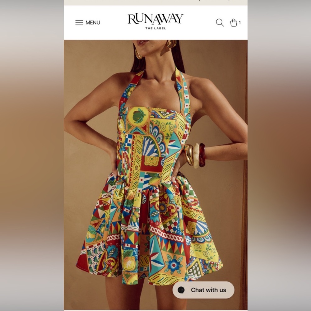 Vibrant Yellow Multi-Pattern Halter Sundress